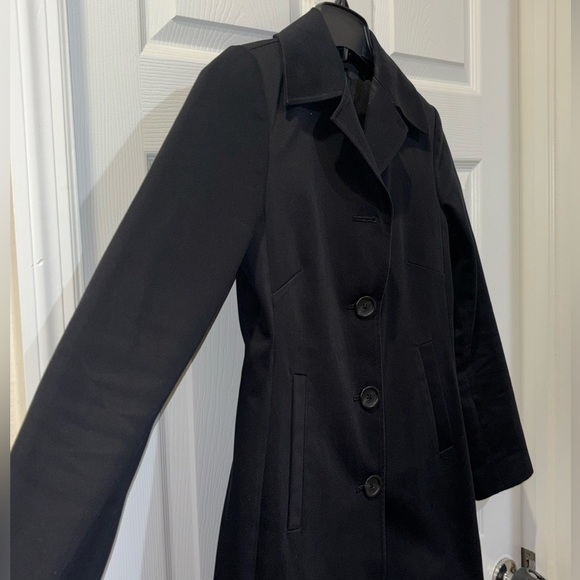 Womens Banana Republic Cotton Twill Black Modern Coat Jacket SZ XS - Picture 3 of 5